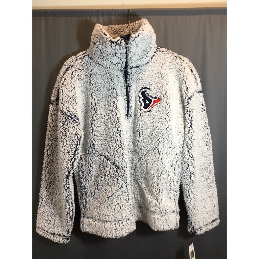 Houston Texans NFL G-III Team Apparel L Women's Quarter-Zip Sherpa Jacket